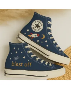 Embroidered Canvas Sneakers for Women, Men, Kids – Stylish and Comfortable Shoes for Casual Outings, Everyday Wear for Weddings & Festivals - Custom Embroidered - Main View