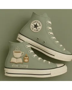 Embroidered Canvas Sneakers for Women, Men, Kids – Stylish Comfort for Casual Outings, Weekend Adventures for Weddings & Festivals - Custom Embroidered - Main View