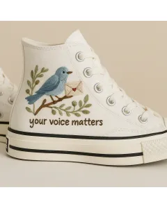 Embroidered Canvas Sneakers for Women, Men, Kids – Stylish, Comfortable Shoes for Casual Outings, Outdoor Adventures for Weddings & Festivals - Custom Embroidered - Main View