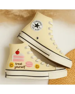 Embroidered Canvas Sneakers for Women, Men, Kids – Stylish and Comfortable Shoes for Casual Outings, Everyday Wear for Weddings & Festivals - Custom Embroidered - Main View