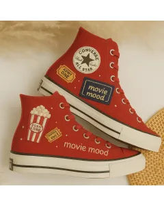 Embroidered Canvas Sneakers for Women, Men, Kids – Vibrant Colors for Casual Outings, Everyday Wear for Weddings & Festivals - Custom Embroidered - Main View