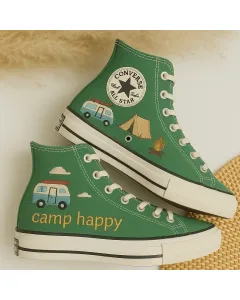 Embroidered Canvas Sneakers for Women, Men, Kids – Vibrant Designs for Casual Outings, Outdoor Adventures for Weddings & Festivals - Custom Embroidered - Main View