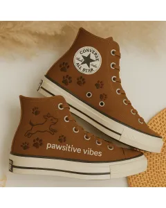 Embroidered Canvas Sneakers for Women, Men, Kids – Wild Paws Design for Everyday Comfort and Outdoor Adventures for Weddings & Festivals - Custom Embroidered - Main View