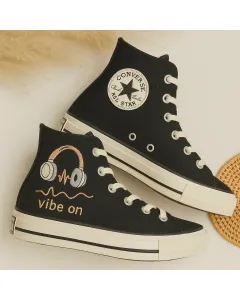 Embroidered Custom Sneakers for Trendsetters, Fashion Enthusiasts, Street Style Lovers – Unique Design for Casual Outings, Everyday Wear - Custom Embroidered - Main View