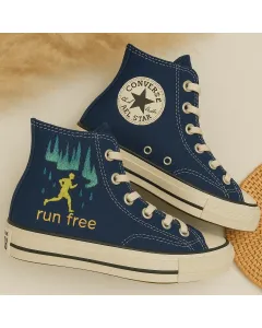 Embroidered Design Sneakers for Fashionistas, Trendsetters, Style Enthusiasts – Stand Out in Casual Outings, Weekend Brunches - Custom Embroidered - Main View