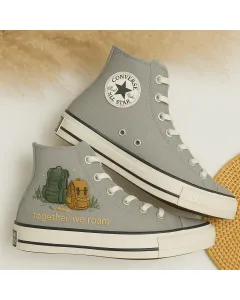 Embroidered Design Sneakers for Trendsetters, Fashionistas, and Street Style Enthusiasts – Stand Out with Style for Everyday Wear, Casual Outings - Custom Embroidered - Main View