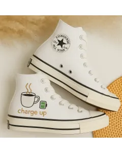 Embroidered Design Sneakers for Women – Trendy Style for Casual Outings, Shopping Trips – Perfect Gift for Fashionistas - Custom Embroidered - Main View