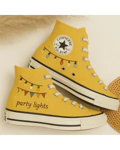 Embroidered Festive Sneakers for Party-goers, Fashionistas, Trendsetters – Stand Out At Events, Celebrations - Custom Embroidered - Main View