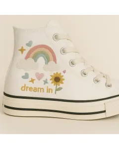 Embroidered Pastel Canvas Sneakers for Women, Girls, Teens – Stylish Embellishment for Casual Outings, Everyday Wear for Weddings & Festivals - Custom Embroidered - Main View