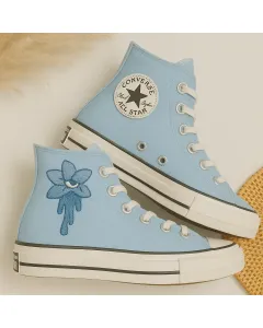 Floral Print Sneakers for Women – and Comfortable Footwear for Casual Walks, Outings – Perfect Gift for Ladies - Custom Embroidered - Main View