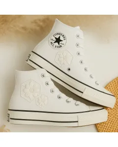 Floral Print Sneakers for Women – and Comfortable Shoes for Casual Outings, Shopping – Perfect Gift for Fashionistas - Custom Embroidered - Main View