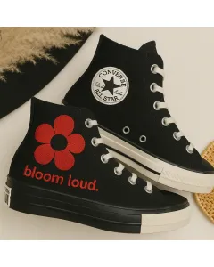 Floral Print Sneakers for Women – & Comfortable Shoes for Casual Walks, Everyday Wear – Perfect Gift for Fashionistas - Custom Embroidered - Main View
