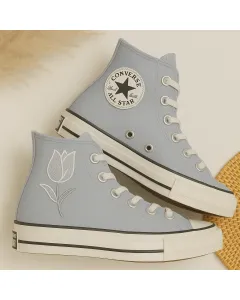 Floral Sneakers for Women – Comfort for Casual Walks, Summer Outings – Perfect Gift for Fashionistas - Custom Embroidered - Main View