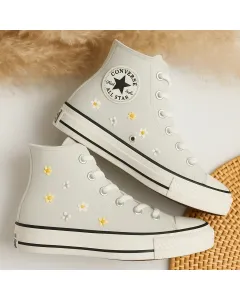 Floral Sneakers for Women – Fashion Footwear for Pet Lovers, Runners, and Festival Goers – for Casual Walks and Festivals - Custom Embroidered - Main View