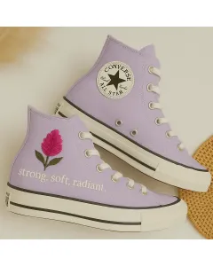 Floral Sneakers for Women – Trendy Footwear for Casual Walks, Festivals – Perfect Gift for Ladies - Custom Embroidered - Main View