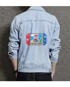 Game Control Denim Jacket for Men – Gift for Video Game Enthusiasts – Christmas Gift - Light Blue - Main View