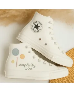 Geometric Embroidered Pastel Sneakers for Trendsetters, Fashionistas, Style Enthusiasts – Stand Out in Everyday Wear, Street Style - Custom Embroidered - Main View