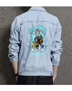 Godenel Jean Jacket for Men – Gift for Streetwear Fans – Christmas Gift - Light Blue - Main View