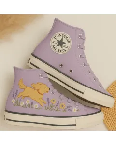 Golden Retriever Print Sneakers for Pet Lovers – Comfort for Casual Walks, Pet Adoption Events  Perfect Gift for Dog Owners - Custom Embroidered - Main View