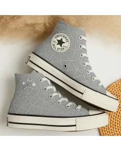 Grid Pattern Sneakers for Men and Women – Comfortable and for Casual Outings, Daily Wear [perfect Gift for Sneakerheads] - Custom Embroidered - Main View