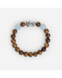 Handcrafted Agarwood Bracelet – Grounding Energy for Meditation, Spiritual Gifts – Blue, Brown – Main View