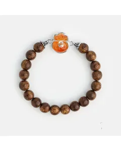 Handcrafted Natural Agarwood Bracelet - Calming and Grounding Energy for Daily Wear, Meditation – Brown Agarwood, Red – Main View
