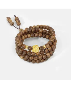 Handcrafted Natural Agarwood Bracelet for Spiritual Souls – Grounding Energy for Meditation, Protection – Brown Agarwood – Main View
