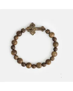 Handcrafted Natural Agarwood Bracelet - Grounding Energy for Meditation, Spiritual Gifts – Brown Agarwood – Main View