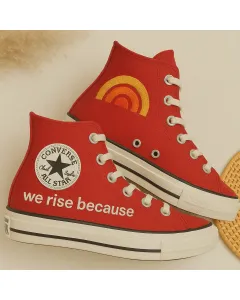 High-top Sneakers for Men and Women – Comfortable Wear for Casual Outings, Everyday Errands Perfect Gift for Sneakerheads - Custom Embroidered - Main View