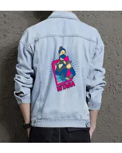 Hitana Street Fighter Denim Jacket for Men - Gift for Gamers - Christmas Present - Light Blue - Main View