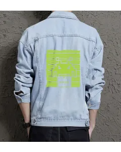 Invasion Denim Jacket for Men - Gift for Sci-fi Fans - Christmas Gift - Light Blue - Main View