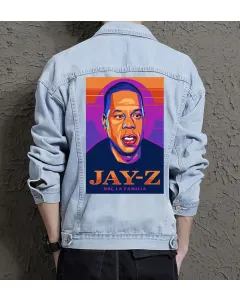 Jay Z Jean Jacket for Men – Gift for Music Fans – Birthday Present - Light Blue - Main View
