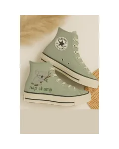 Koala Embroidered Sneakers for Animal Lovers, Nature Enthusiasts – Comfort and Style for Casual Outings, Weekend Strolls - Custom Embroidered - Main View