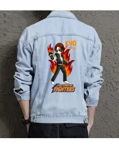 Kyo Kusanagi Denim Jacket for Men - Gift for Fans - Christmas Gift - Light Blue - Main View