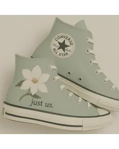 Magnolia Floral Wedding Sneakers for Women – Comfort for Weddings, Parties, and Special Occasions - Custom Embroidered - Main View
