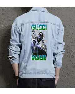 Mane Jean Jacket for Men – Gift for Streetwear Fans – Birthday Present - Light Blue - Main View