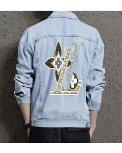 Men's Casual Denim Jacket for Boyfriend - Great Stylish Look Gift - City Outings for Holiday Season - Teenagers - Light Blue - Main View