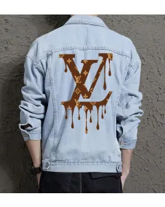 Men's Casual Denim Jacket for Son - Vintage Style with Music Events - Gift Idea for Celebration Millennials - Light Blue - Main View