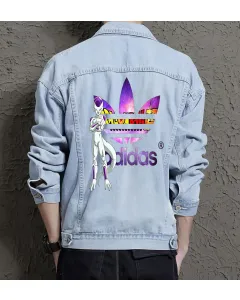 Men's Casual Denim Jacket - Gift Idea for Brother - Button Closure for Campus Style - Perfect for Graduation - Light Blue - Main View