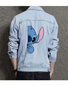 Men's Casual Denim Jacket - Gift Idea for Dad - Everyday Style for Campus Style - Perfect for Anniversary - Light Blue - Main View