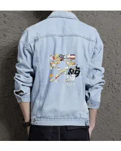 Men's Casual Denim Jacket - Gift Idea for Teenager - Front Pockets for Urban Fashion - Perfect for Anniversary - Light Blue - Main View