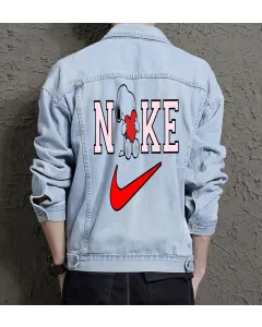 Men's Casual Denim Jacket - Perfect Present for Dad - Stylish Look - for Street Style - Father's Day Gift - Light Blue - Main View