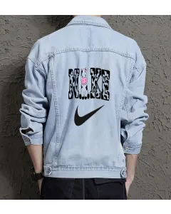 Men's Casual Jean Coat - Perfect Present for College Student - Contemporary Style - for Campus Style - Valentine's Day Gift - Light Blue - Main View