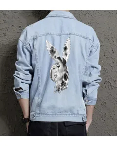 Men's Casual Jean Coat - Perfect Present for Dad - Minimalist Design - for Urban Fashion - College Start Gift - Light Blue - Main View