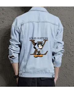 Men's Casual Jean Coat - Perfect Present for Fashion Lover - Regular Cut - for Campus Style - Valentine's Day Gift - Light Blue - Main View