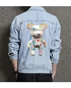 Men's Classic Jean Jacket for Teenager - Great Contemporary Style Gift - Everyday Wear for Valentine's Day - College Students - Light Blue - Main View