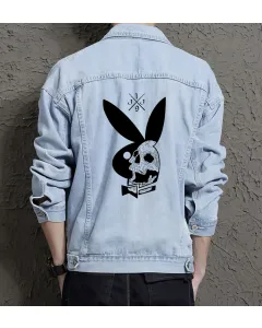 Men's Classic Jean Jacket for Young Man - Minimalist Design with Leisure Activities - Gift Idea for Christmas Modern Men - Light Blue - Main View