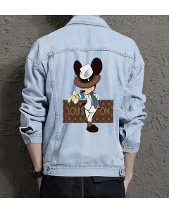 Men's Classic Jean Jacket - Gift for Friend - Relaxed Style for Campus Style - Thank You Gift for Active Men - Light Blue - Main View