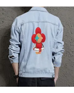 Men's Denim Jacket for Friend - Great Urban Design Gift - Urban Fashion for Thank You Gift - Active Men - Light Blue - Main View