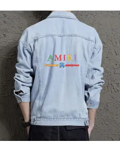 Men's Denim Jacket for Husband - Great Contemporary Style Gift - Urban Fashion for New Year - Active Men - Light Blue - Main View